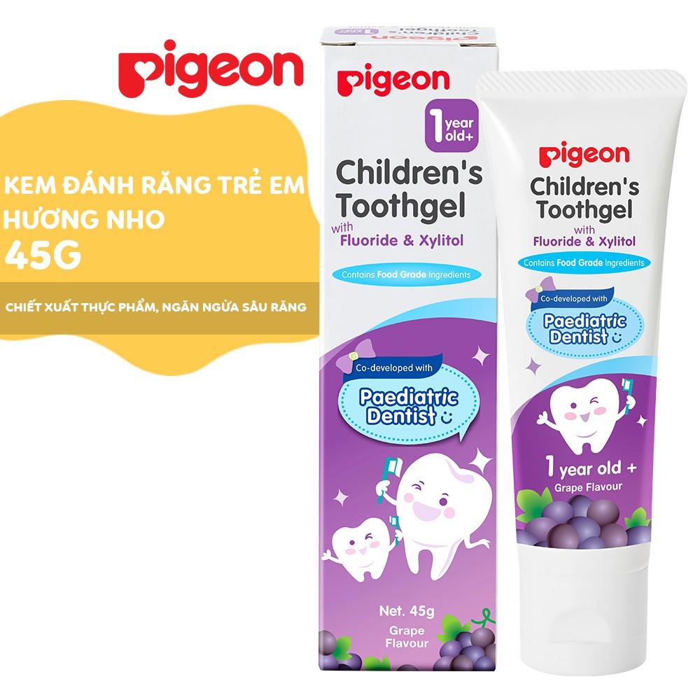 Kem đánh răng cho bé Pigeon 45g - hương Nho/ hương Tự nhiên