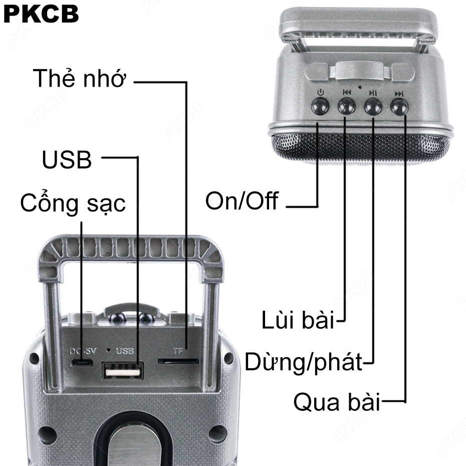 Loa Bluetooth Mini Hình Vali Kiểu Dáng Mới Sang Trọng PKCBX1 BẠC - HÀNG CHÍNH HÃNG