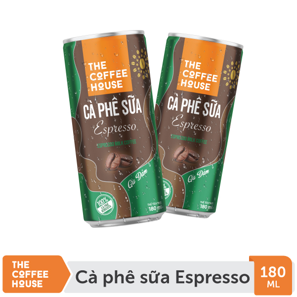 Thùng 24 Lon cà phê sữa Espresso The Coffee House (180ml/Lon)