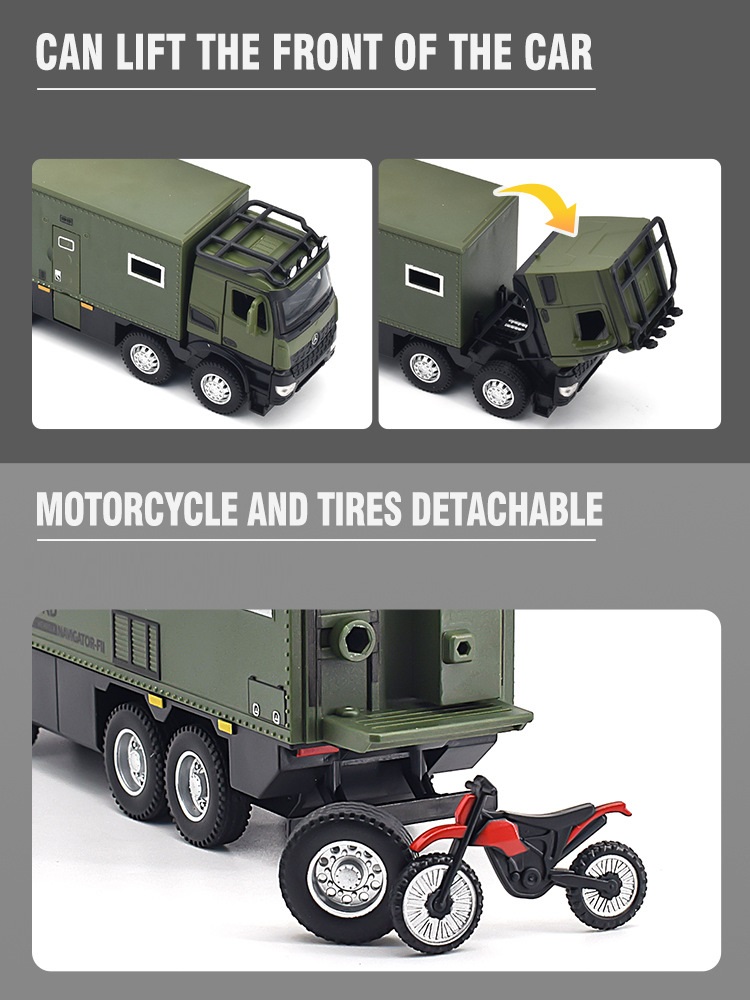 Xe ô tô tải bọc thép OFF-ROAD RV đồ chơi trẻ em mô hình xe bằng hợp kim tỉ lệ 1:32 có âm thanh động cơ và đèn