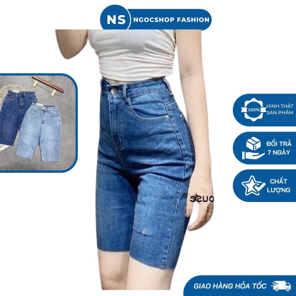 Quần Ngố Jeans, Lưng Siêu Cao, Co Giãn Mạnh 3 màu đen- xanh đậm- xanh nhạt