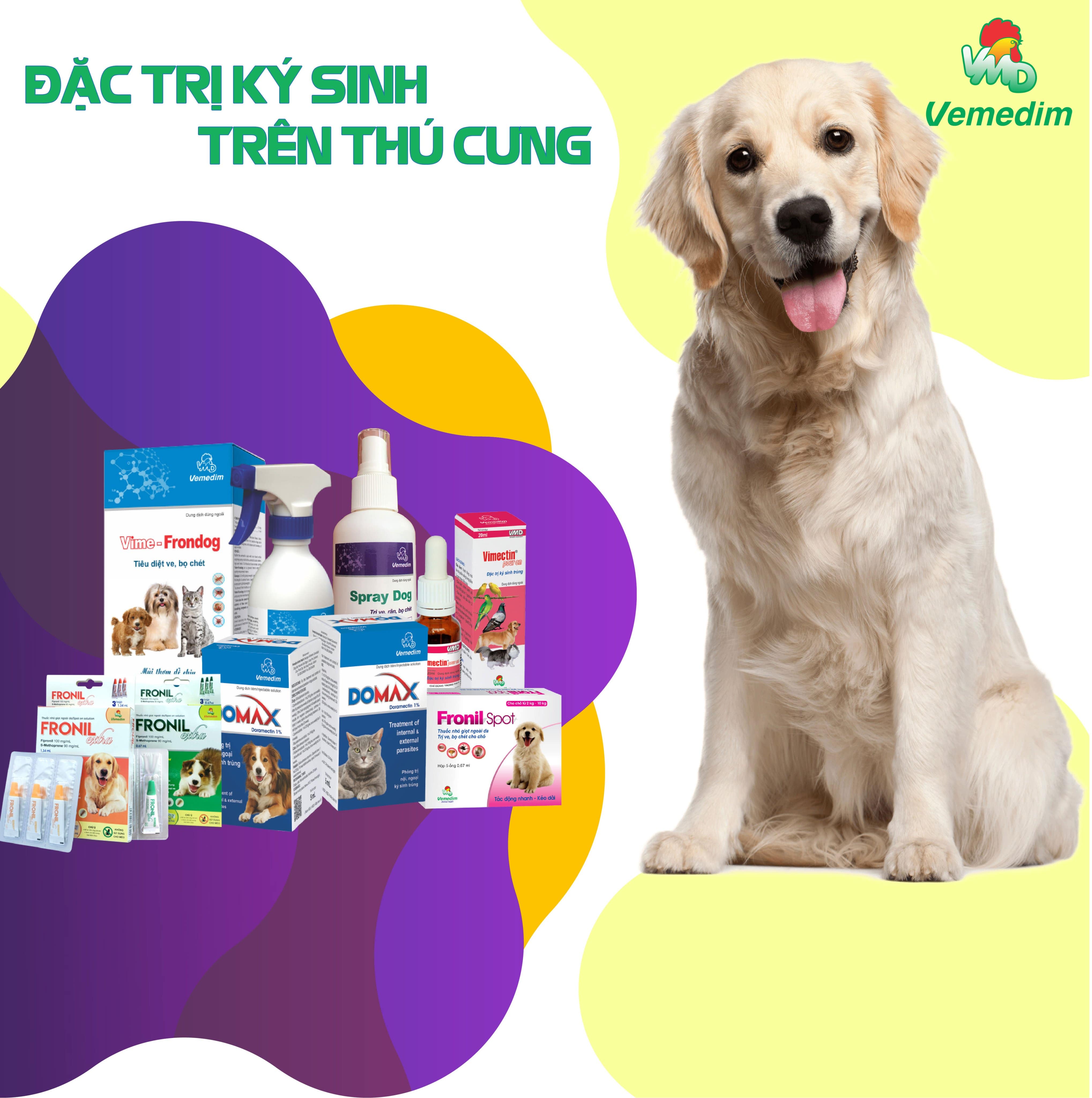 Vemedim SPREADLINE - Thuốc nhỏ giọt ngoài da phòng và điều tr.ị sán dây, giun tròn, ấu trùng giun tim, ve và bọ nhảy cho mèo nhỏ và mèo lớn.