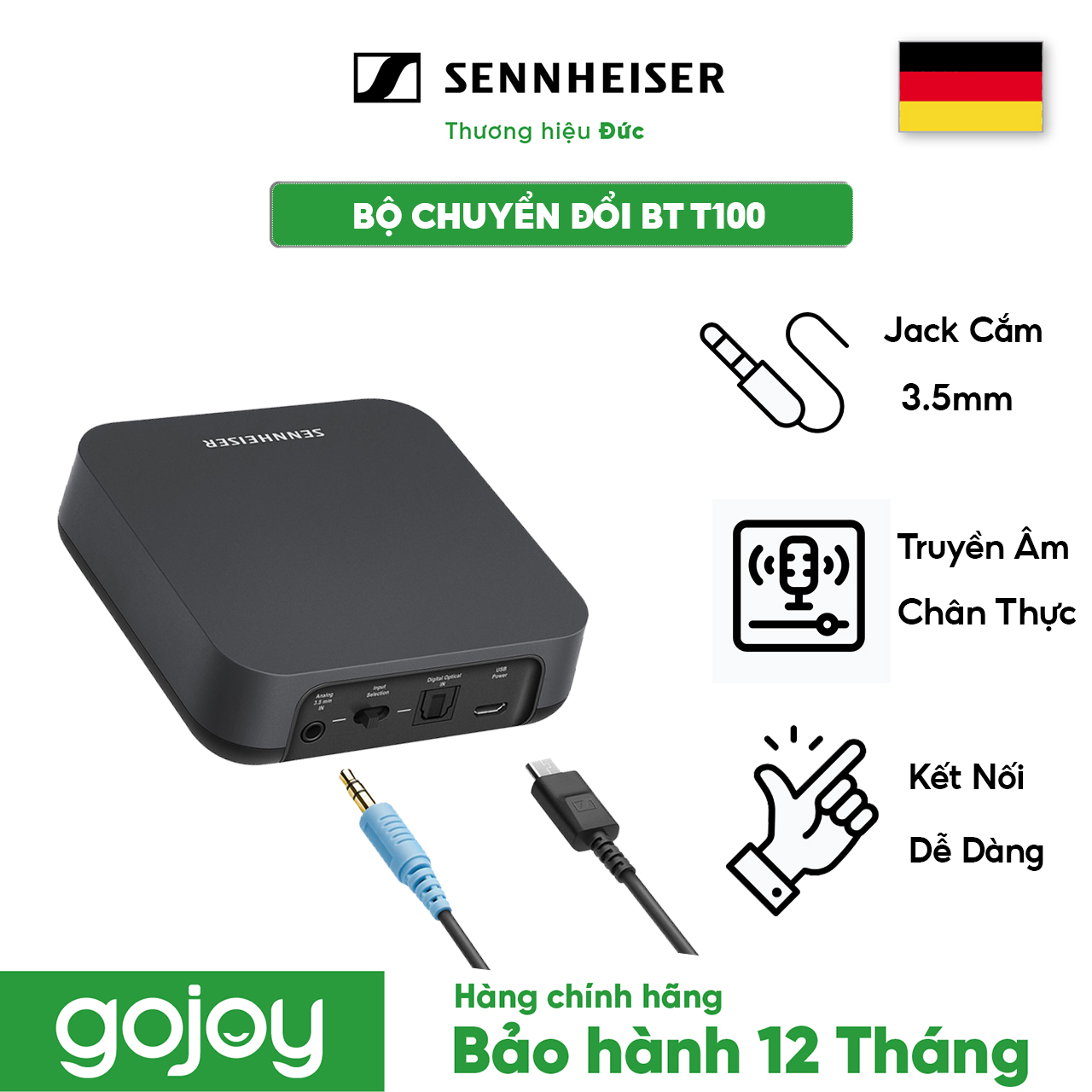 Bộ phát âm thanh bluetooth SENNHEISER BT T100 - Hàng Chính Hãng Bảo Hành 24 Tháng