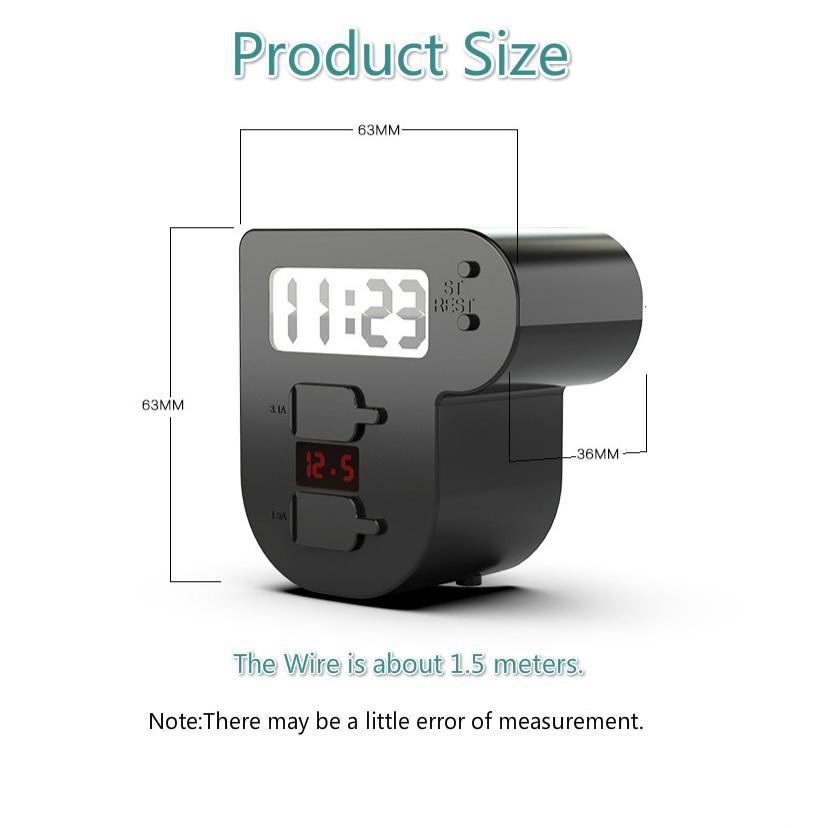 Bộ sạc xe scooter 2 cổng USB 2.1A chống thấm nước