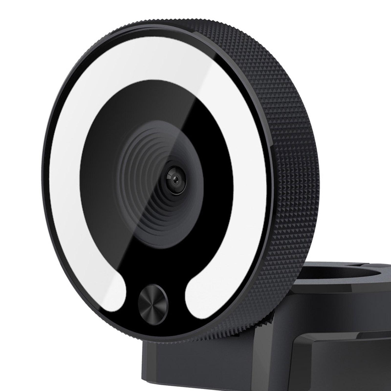 1080P Webcam with Light Face Camera Auto Focus Built-in Plug And Play Microphone with Computer Mount Clip