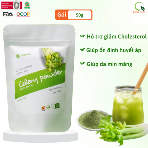 Bột Cần Tây WeFresh gói 50g - Thanh lọc cơ thể - hỗ trợ giảm ho, hen suyễn, viêm phế quản, lao phổi - Phòng ngừa bệnh ung thư