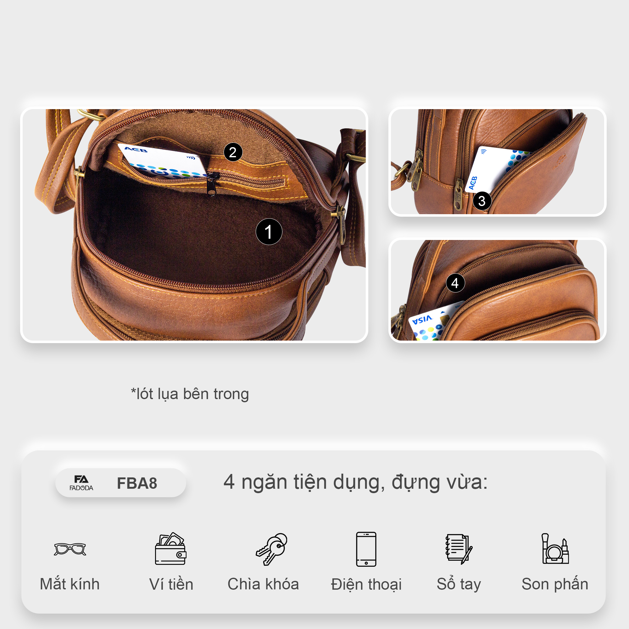 Balo da nữ mini hàn quốc FA DO DA FBA8 sử dụng mang đi chơi, du lịch tiện lợi