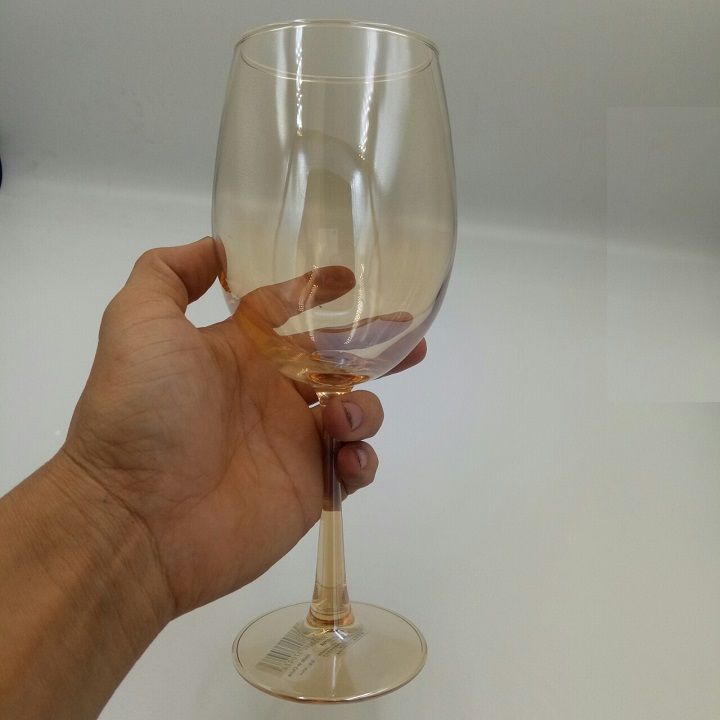 Bô 6 Ly Vang Thủy Tinh Pha Lê Vàng Dung Tích 465 ML Cao Cấp