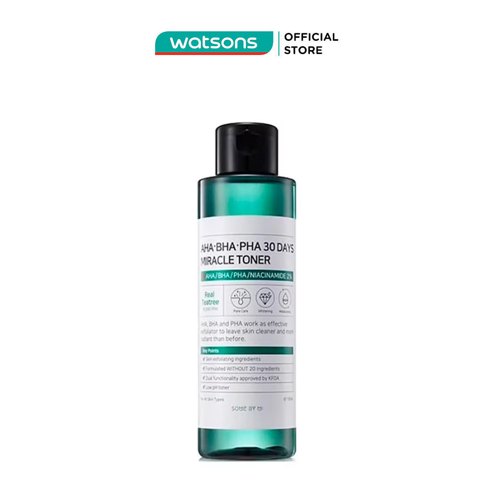 Nước Hoa Hồng Some By Mi Giảm Mụn Và Dưỡng Ẩm 30 Ngày Miracle Toner 150Ml