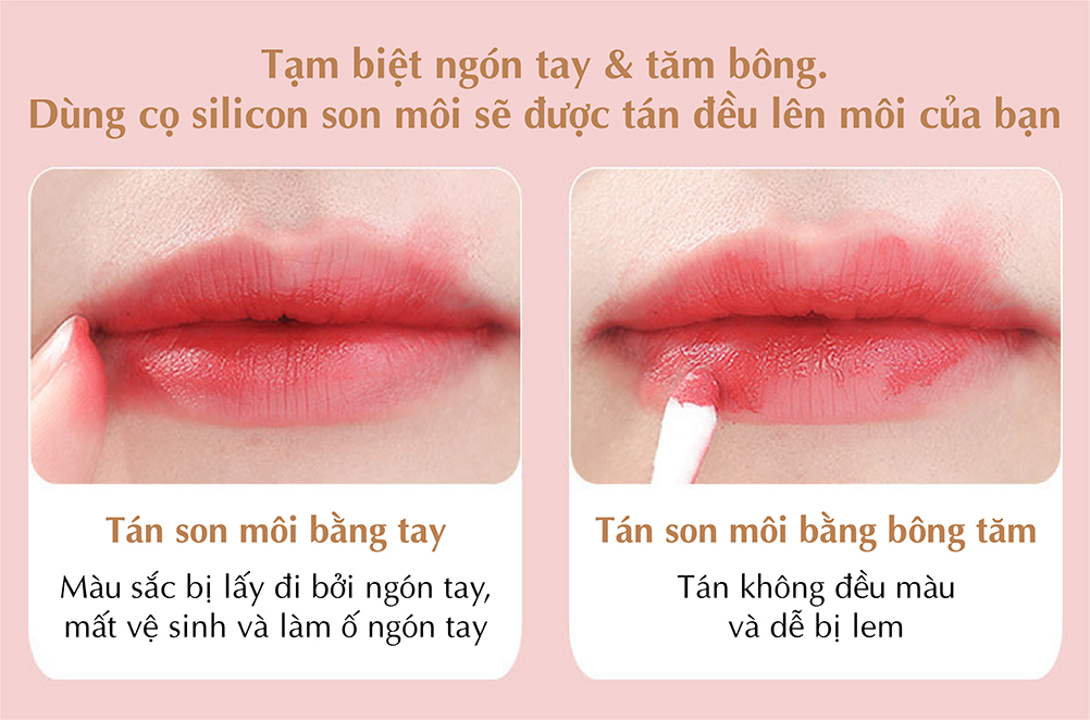 Cọ Trang Điểm Môi Đầu Silicon Thương Hiệu Keilei - Cho Màu Tự Nhiên &amp; Không Nhòe &amp; Gọn Nhẹ Tiện Dụng