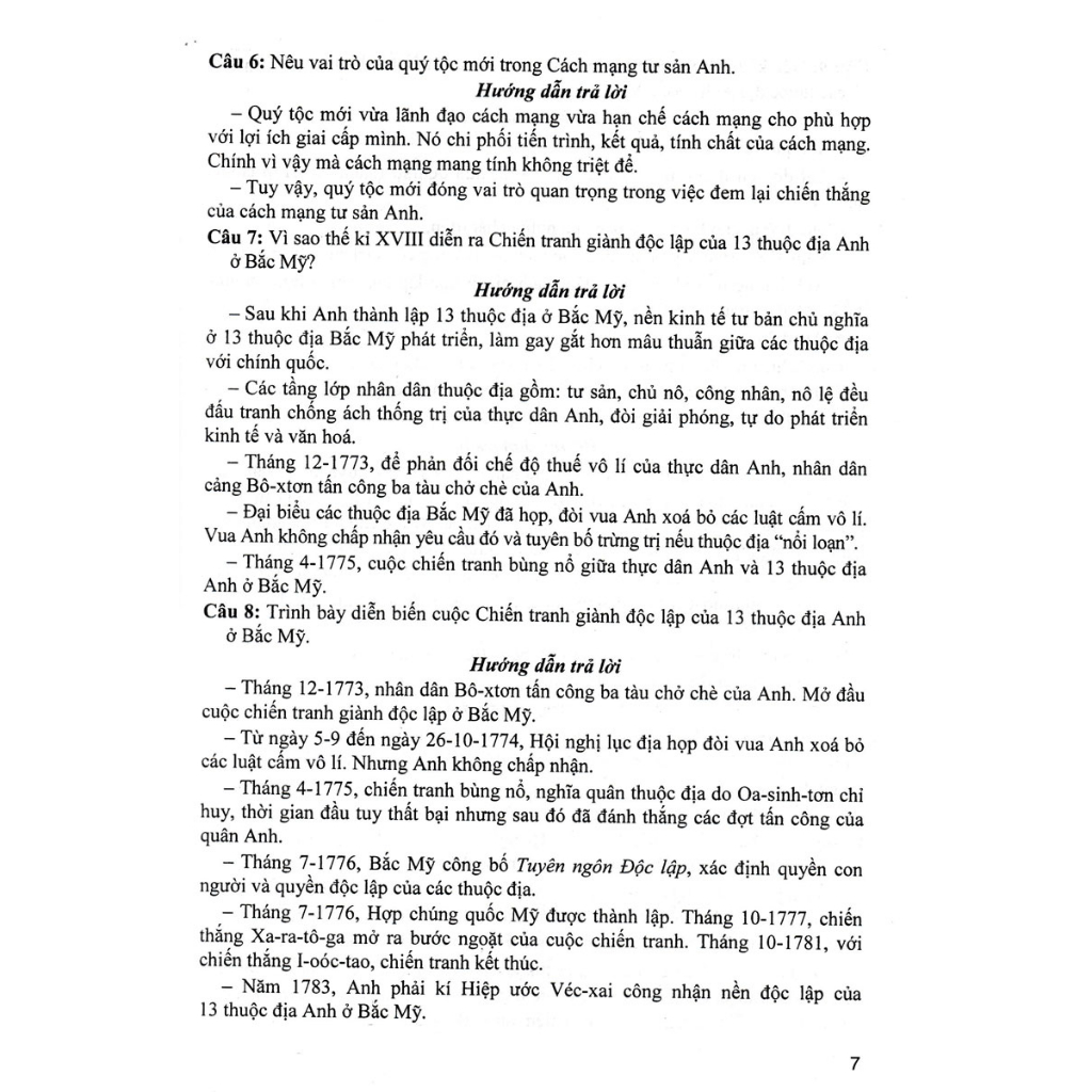 Trả Lời Câu Hỏi Lịch Sử 8 - Tự Luận Và Trắc Nghiệm (Dùng Chung Cho Các Bộ SGK) - HA