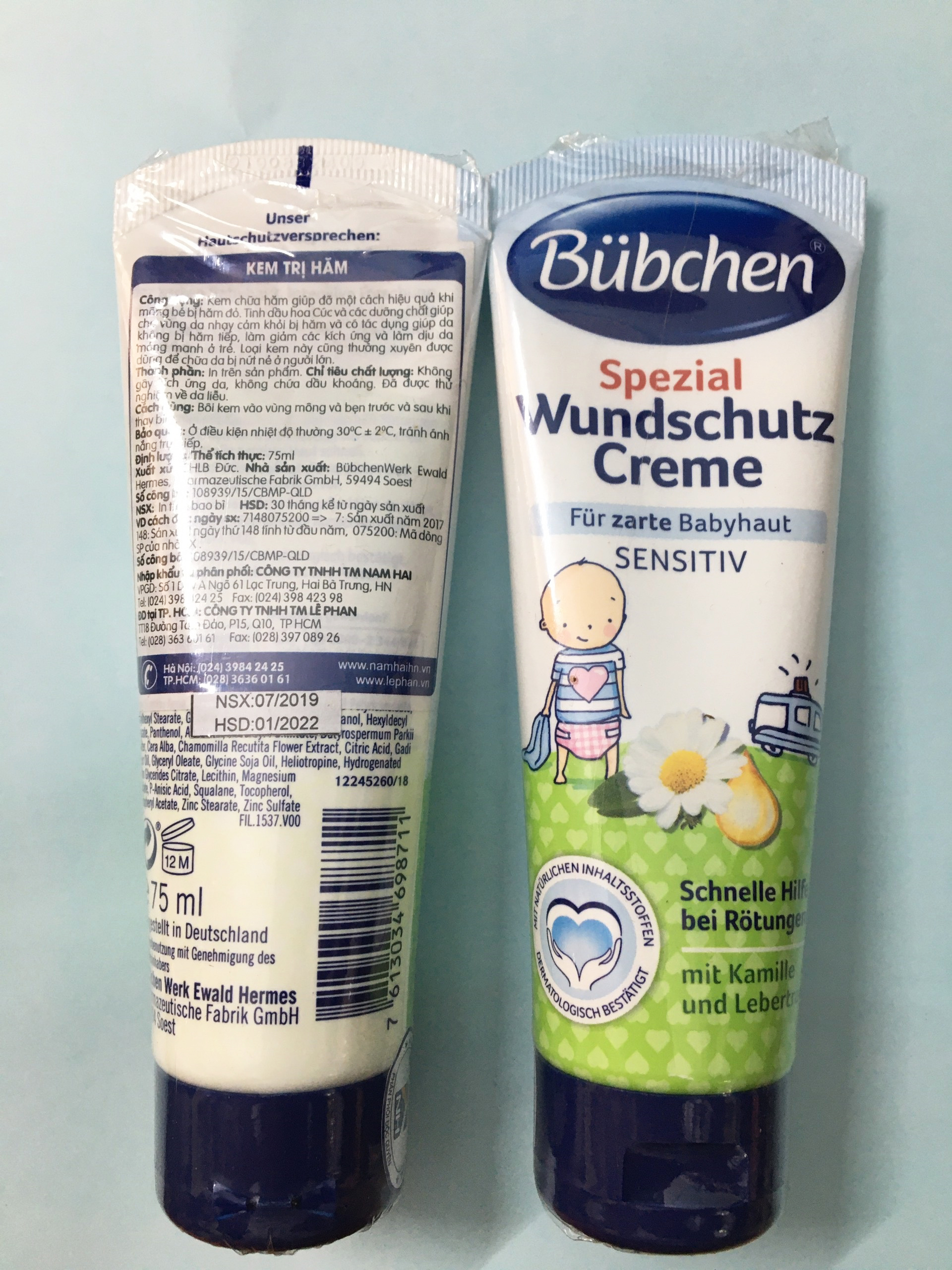 Combo 2 Tuýp Kem Hỗ trợ chữa trị Hăm Bubchen cho bé - Spezial Wundschutz Creme (75ml x 2 tuýp)