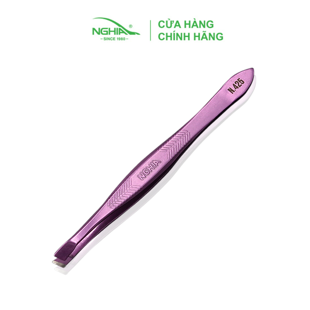 Nhíp Inox Đầu Xéo Nhổ Lông Mày Cao Cấp Kềm Nghĩa N.425