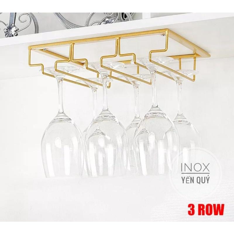 Giá Kệ Treo Ly Vang Gắn Tủ Bếp Tiện Lợi màu vàng sâu 22.5cm