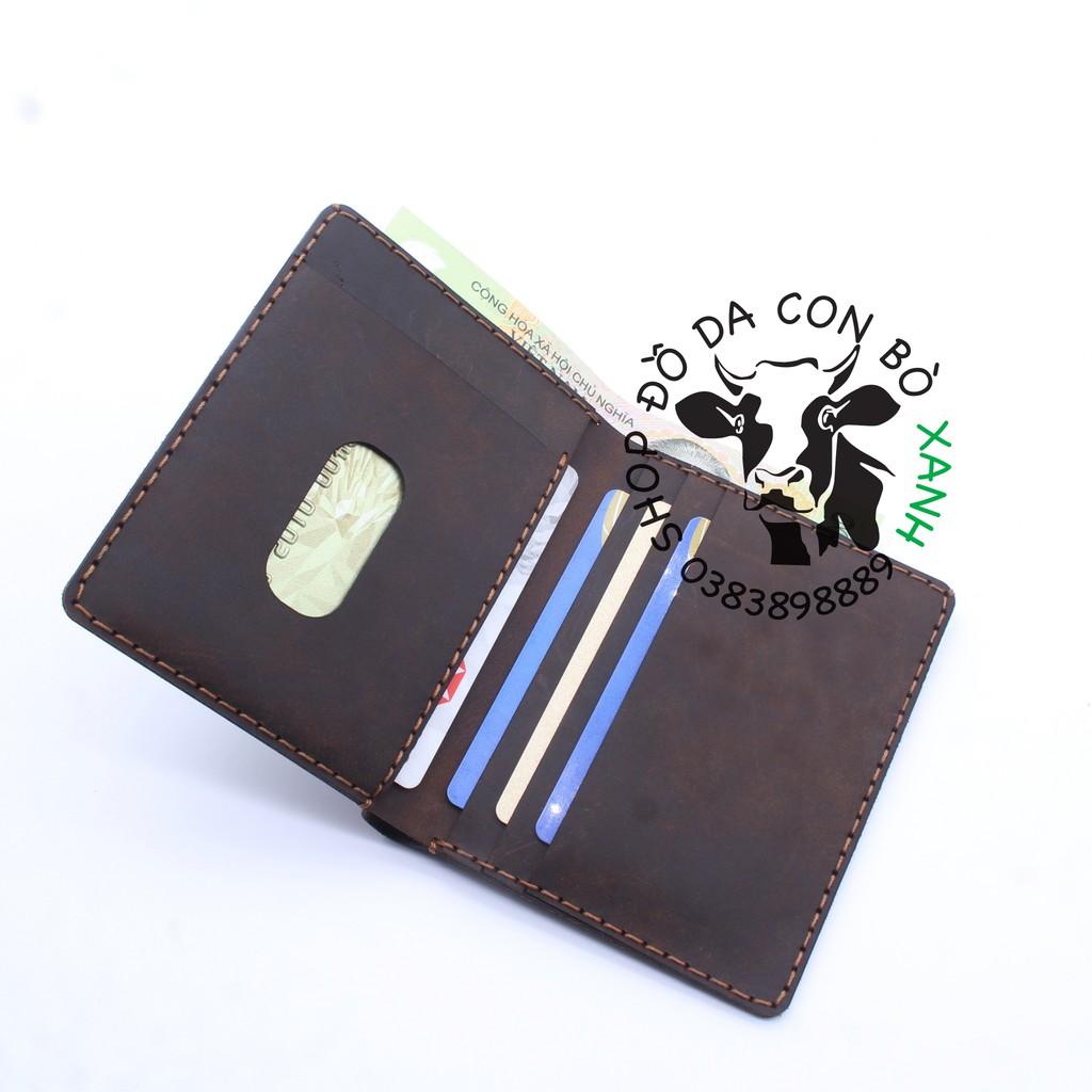 Ví nam handmade da thật, da sáp MS004