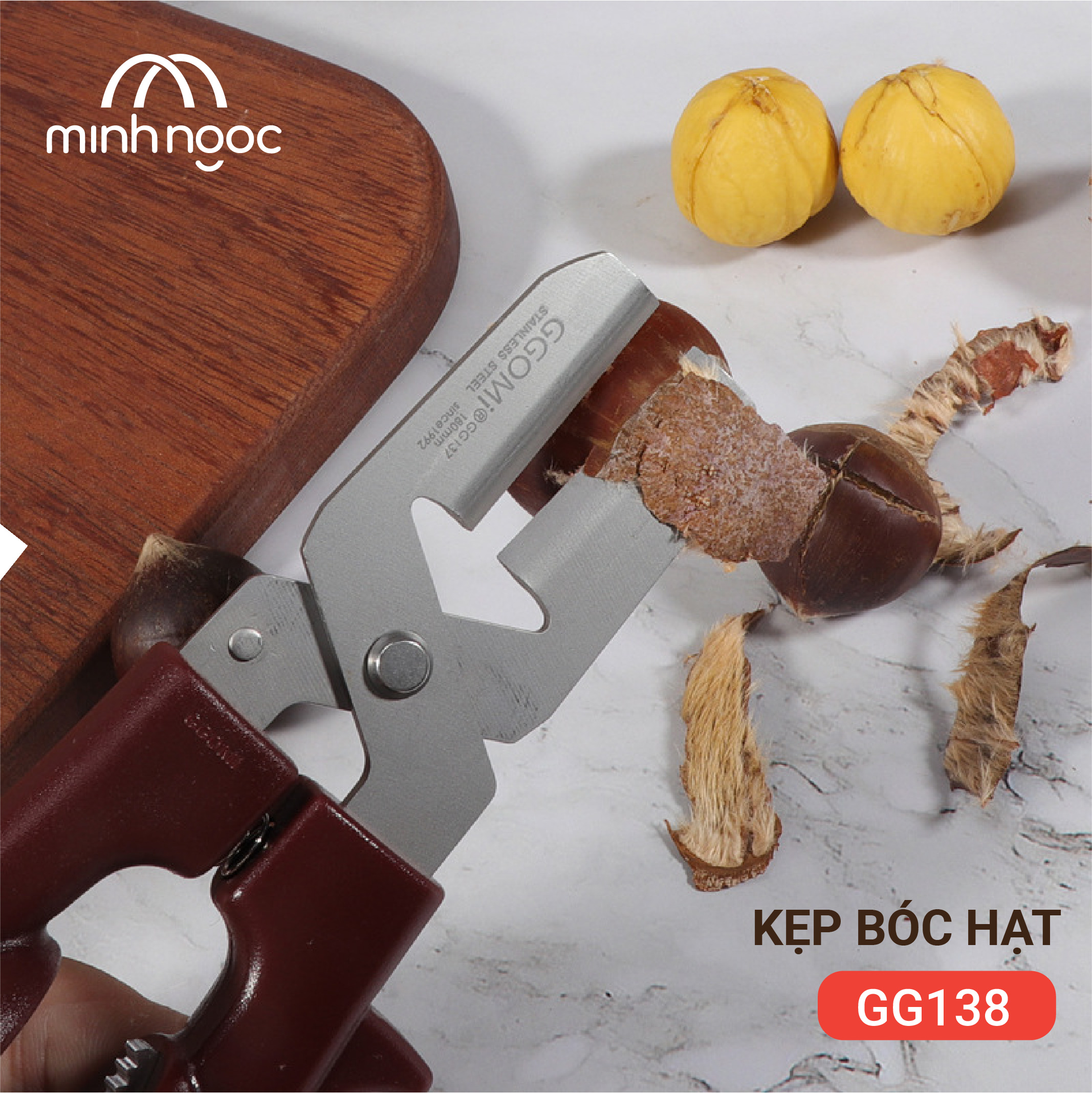 [HÀNG CHÍNH HÃNG] Kẹp bóc vỏ hạt dẻ và các loại hạt GGOMI Hàn Quốc GG138 sắc bén và độ bền cao