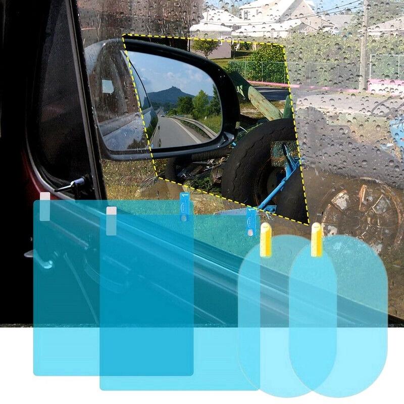 Combo 2 tấm dán nano, miếng dán chống bám nước mưa và sương mù cho xe máy và gương chiếu hậu ô tô, xe hơi