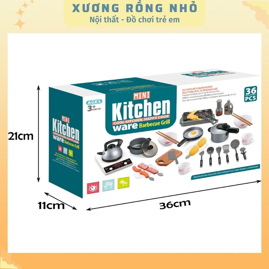 Đồ chơi nấu ăn 36 chi tiết hàng đẹp, nhựa an toàn cho bé thỏa sức sáng tạo