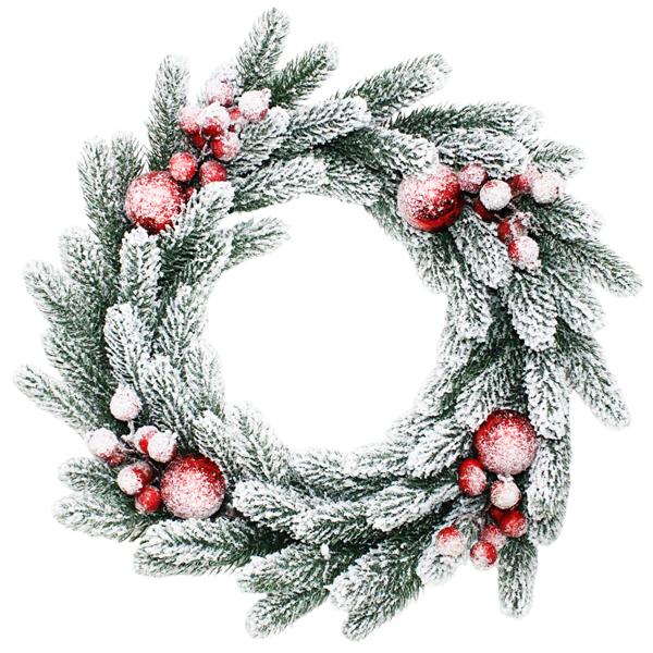 Vòng Hoa Phủ Tuyết 60 cm - Trang Trí Giáng Sinh - Chaang Chiia LP-W24-PE1-SD