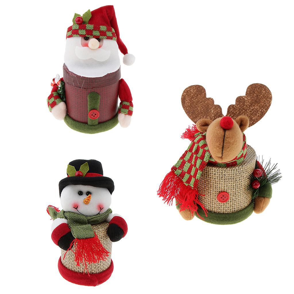 Christmas Linen Candy Boxes Gift Storage Container Table Decor