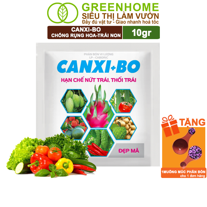 Phân Bón Canxi Bo Greenhome, Viên 10Gr, Tăng Đậu Trái, Chống Rụng Hoa Và Trái Non, Chống Thối Trái