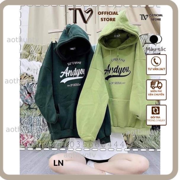 Áo Hoodie Nam Nữ Áo hoodie mũ 2 lớp Andyou DA6 Nỉ thu đông dày ấm