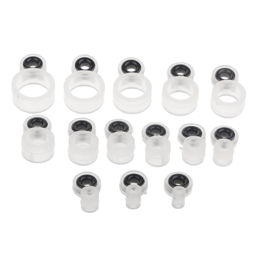 14pc Silicone Fishing Rod Guides Repair Kit Telescopic Rod Eye Ring Top Tips