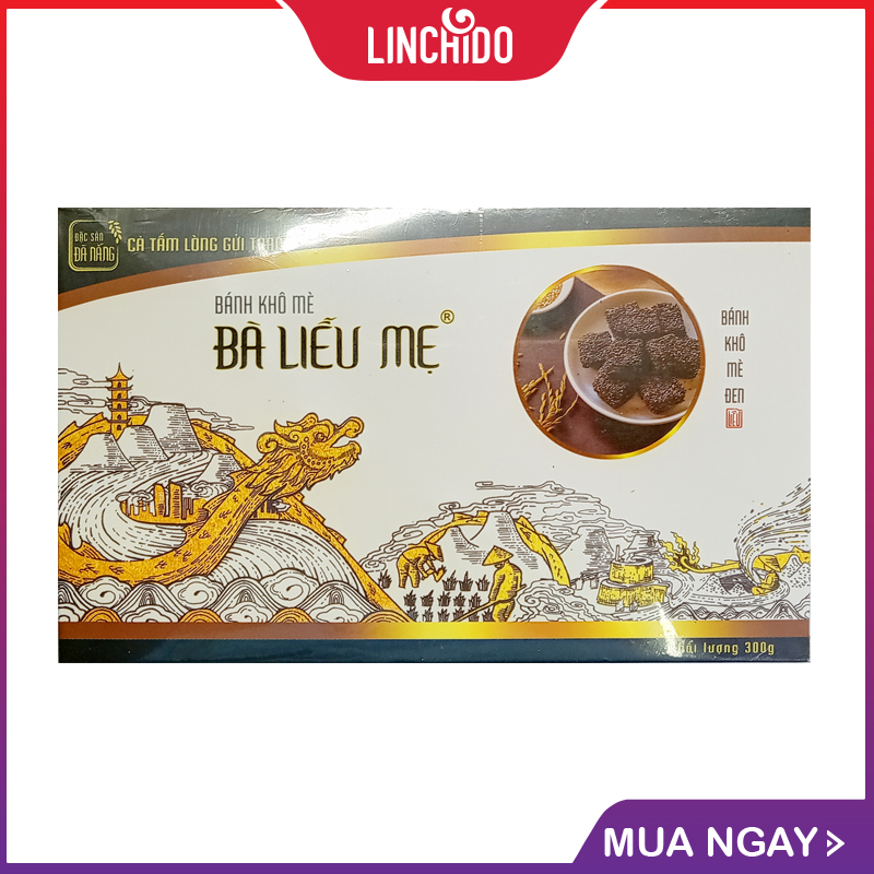 BÁNH KHÔ MÈ ĐEN - ĐẶC SẢN ĐÀ NẴNG - BÀ LIỄU MẸ - HỘP 300g