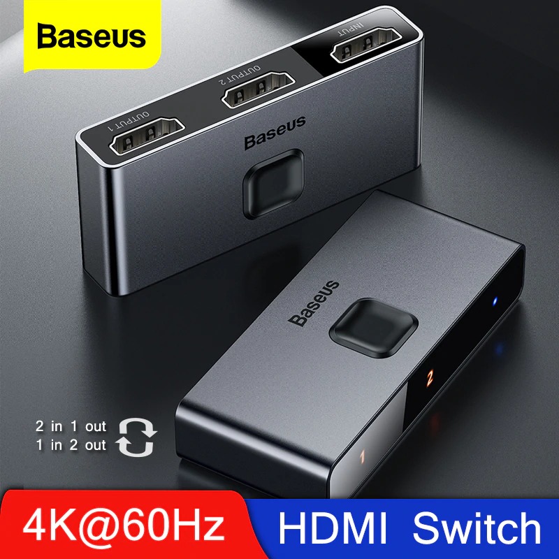 Thiết bị chia cổng HDMI 2 chiều Baseus Matrix HDMI Splitter (2 Devices to 1 Screen or 1 Device to 2 Screen, Support 4K30Hz/ 4k60Hz) - Hàng chính hãng