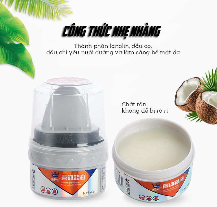 Xi Đánh Bóng Giày Da, Ghế Sofa, Áo Khoác Da, Túi Xách Và Các Loại Đồ Da Manco 40g Cao Cấp