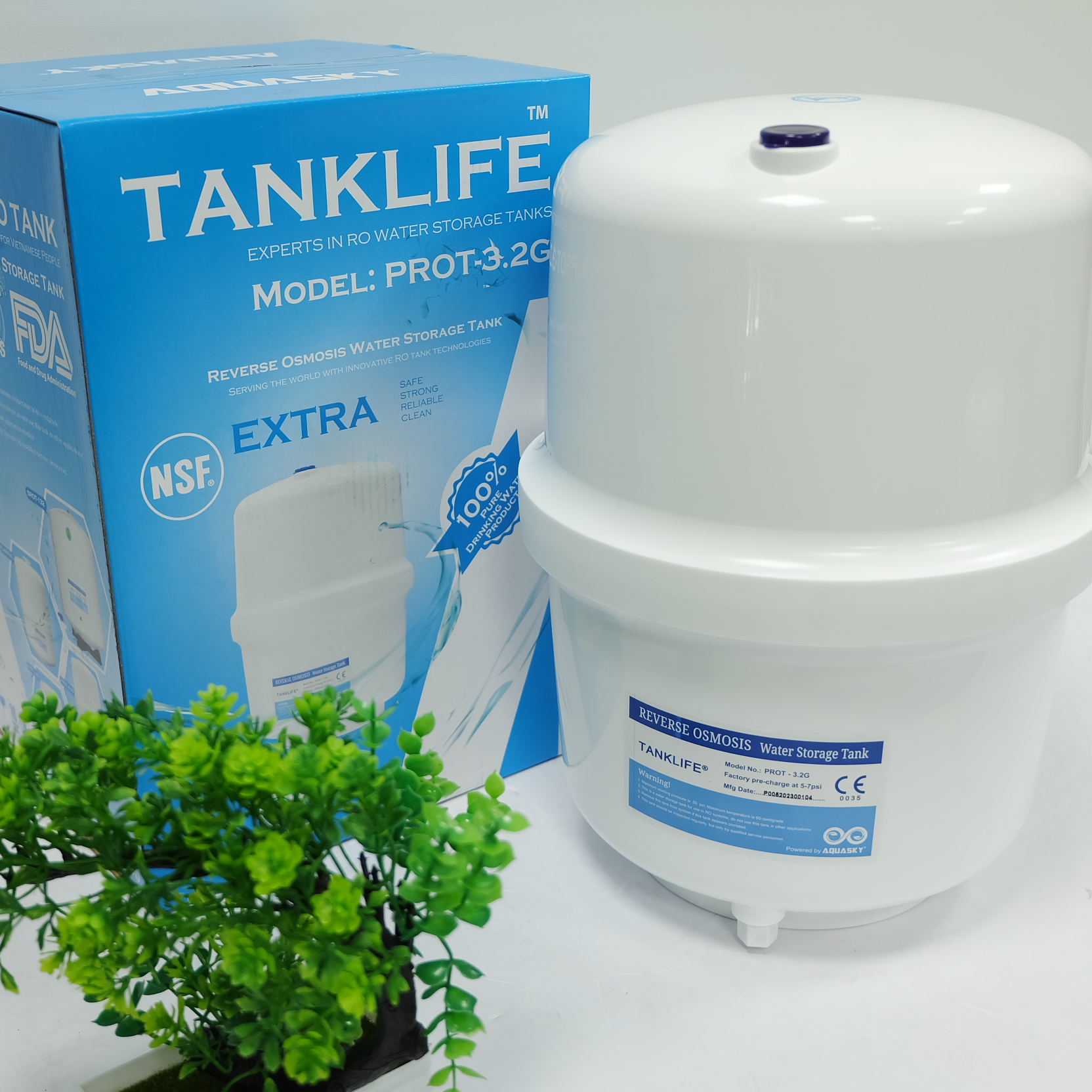 Bình áp máy lọc nước Tanklife PROT-3.2G 8L cho tất cả các máy lọc nước, Hàng chính hãng