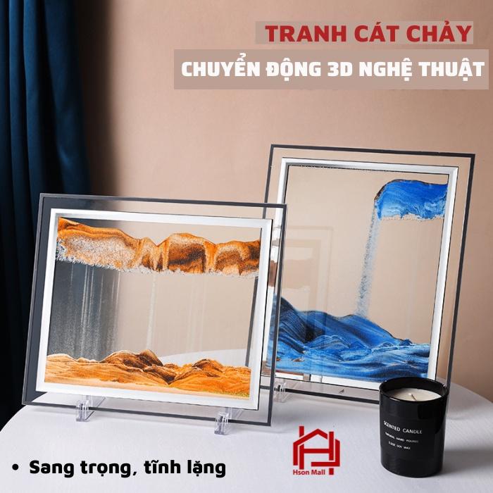 Tranh cát chuyển động 3D, tranh HSON thủy tinh nghệ thuật trang trí để bàn decor làm việc làm quà tặng cao cấp