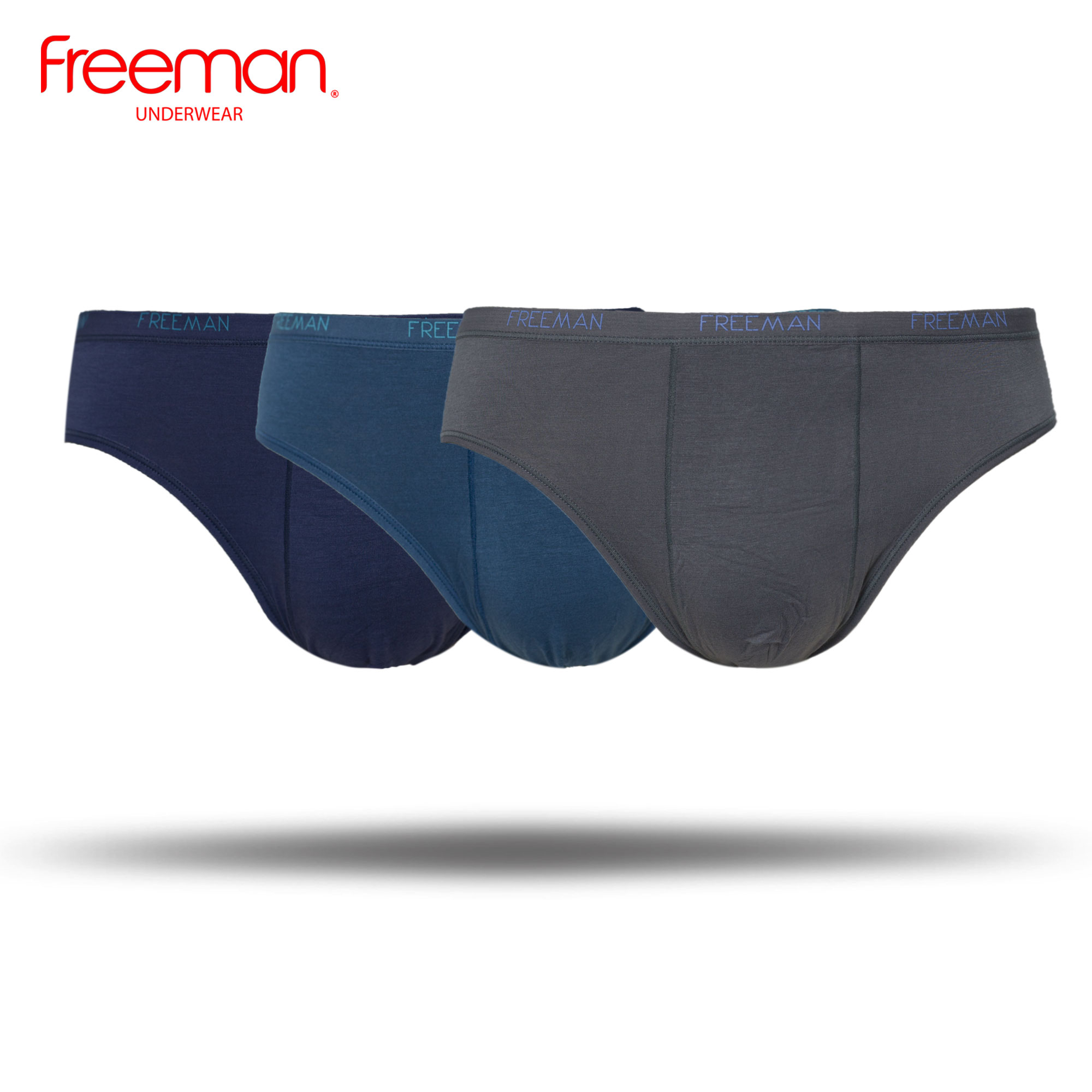Combo 3 Quần lót nam Freeman size lớn 3XL, 4XL chất viscose mềm mịn, thoáng mát 6050
