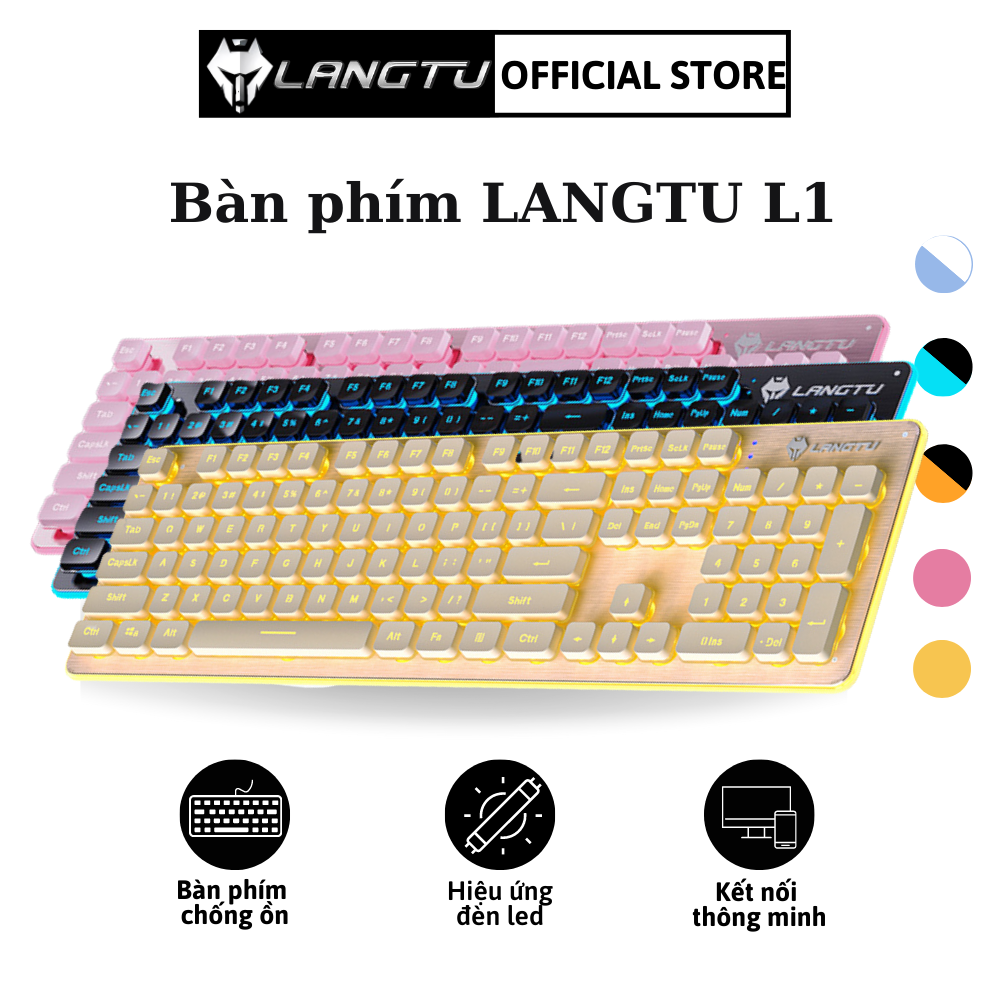 Bàn Phím Giả Cơ Gaming L1 LANGTU Phụ Kiện Máy Tính Laptop Chống Nước Kèm Đèn Led Hàng Chính Hãng