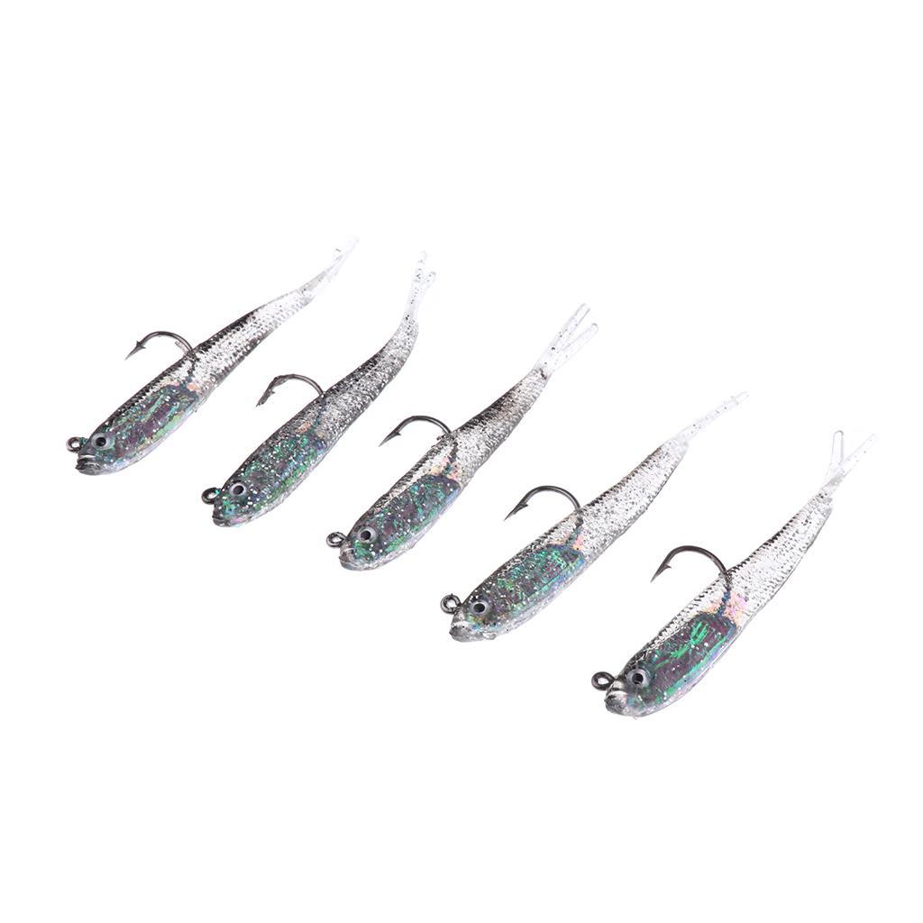 5pcs Fishing Lure Bait Soft Bait Fishing Lure Fishhook Artificial Bait 7.5cm