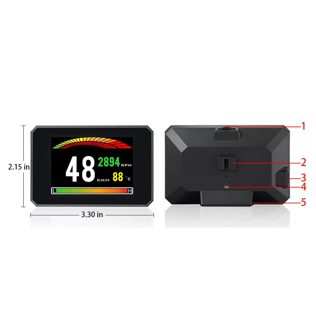 3.9" Car HUD P16 Head-Up Display Speedometer Projector  Warning Gauge