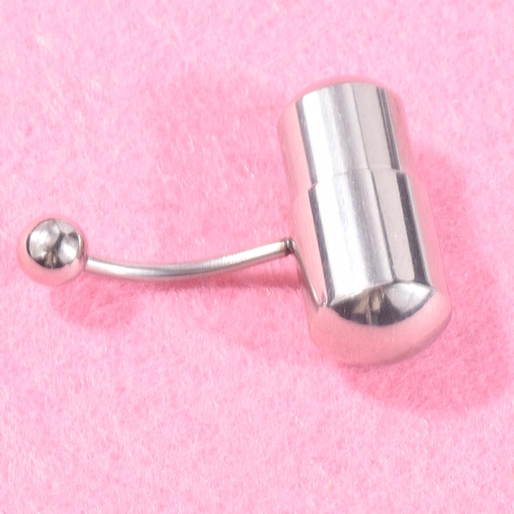 Silver stainless steel vibrating belly button navel ring nose lip body ring