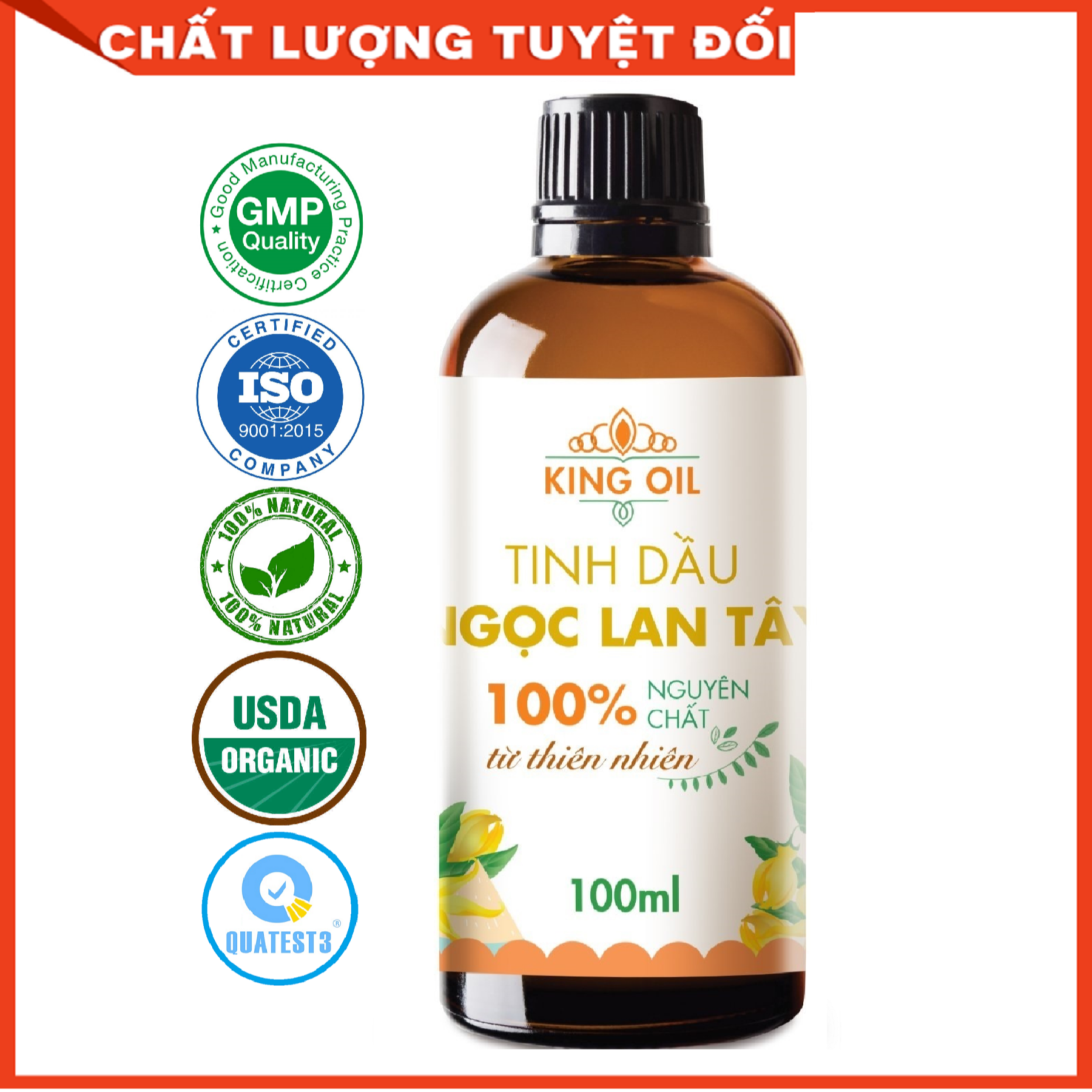 Tinh dầu Ngọc Lan Tây 100ml nguyên chất từ thiên nhiên, xông phòng, khử mùi, thơm phòng, đuổi muỗi - KingOil