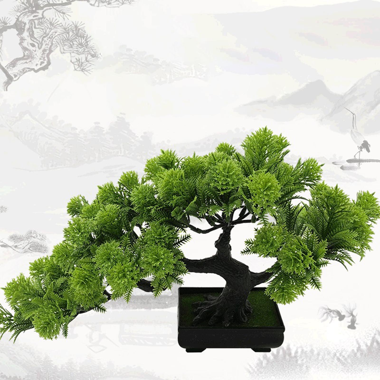 Artificial Bonsai Tree Simulation Potted Plants for Bookshelf Decor