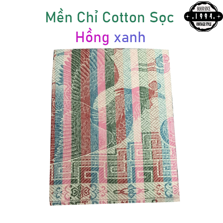 Mền chỉ cotton Long Phụng sọc hồng xanh 1m6 x 2m / 750g - 800g