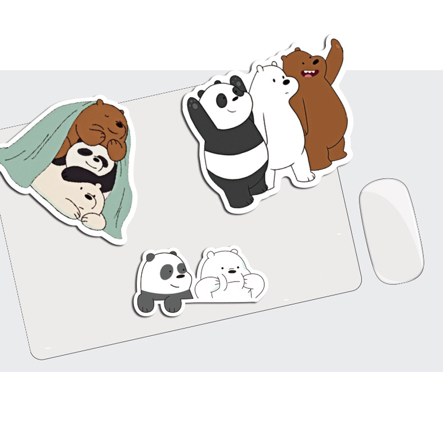 Set 100 Sticker chủ đề Gia Đình Gấu hoạt hình dán Điện thoại, Laptop, Vali, Mũ bảo hiểm, Xe máy