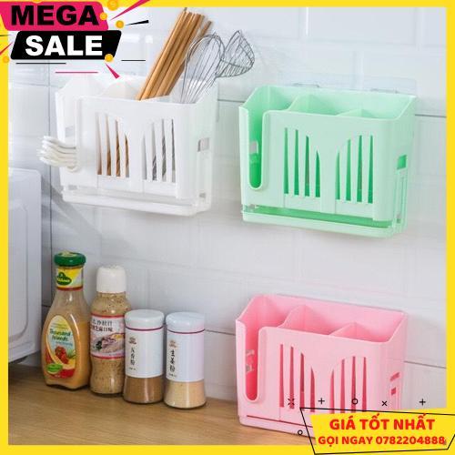 Hộp Đựng Đũa Muỗng Có Lỗ Thoát Nước Dán Tường - Giao Hàng Toàn Quốc