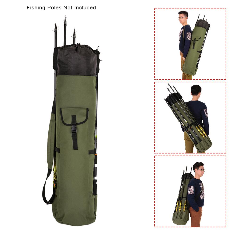 Foldable Fishing Pole Bag Fishing Rod Case Large Capacity Pole Tool Organizer Storage Bag Fishing Gear Tackle Bag