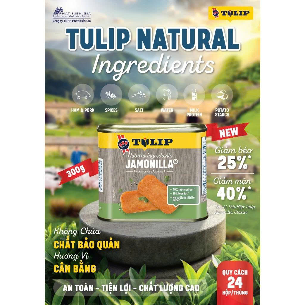 Thịt Heo Hộp Natural Jamonilla Tulip 300g - Nhập Khẩu Đan Mạch | Tulip Natural Ingredients Jamonilla 300g