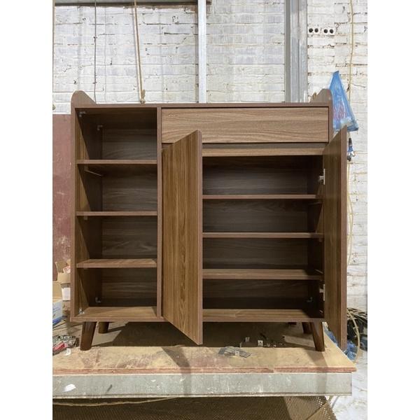 tủ giày dép gỗ công nghiệp dài 1m x sâu 30 x cao 104 chân gỗ sồi giá tại xưởng