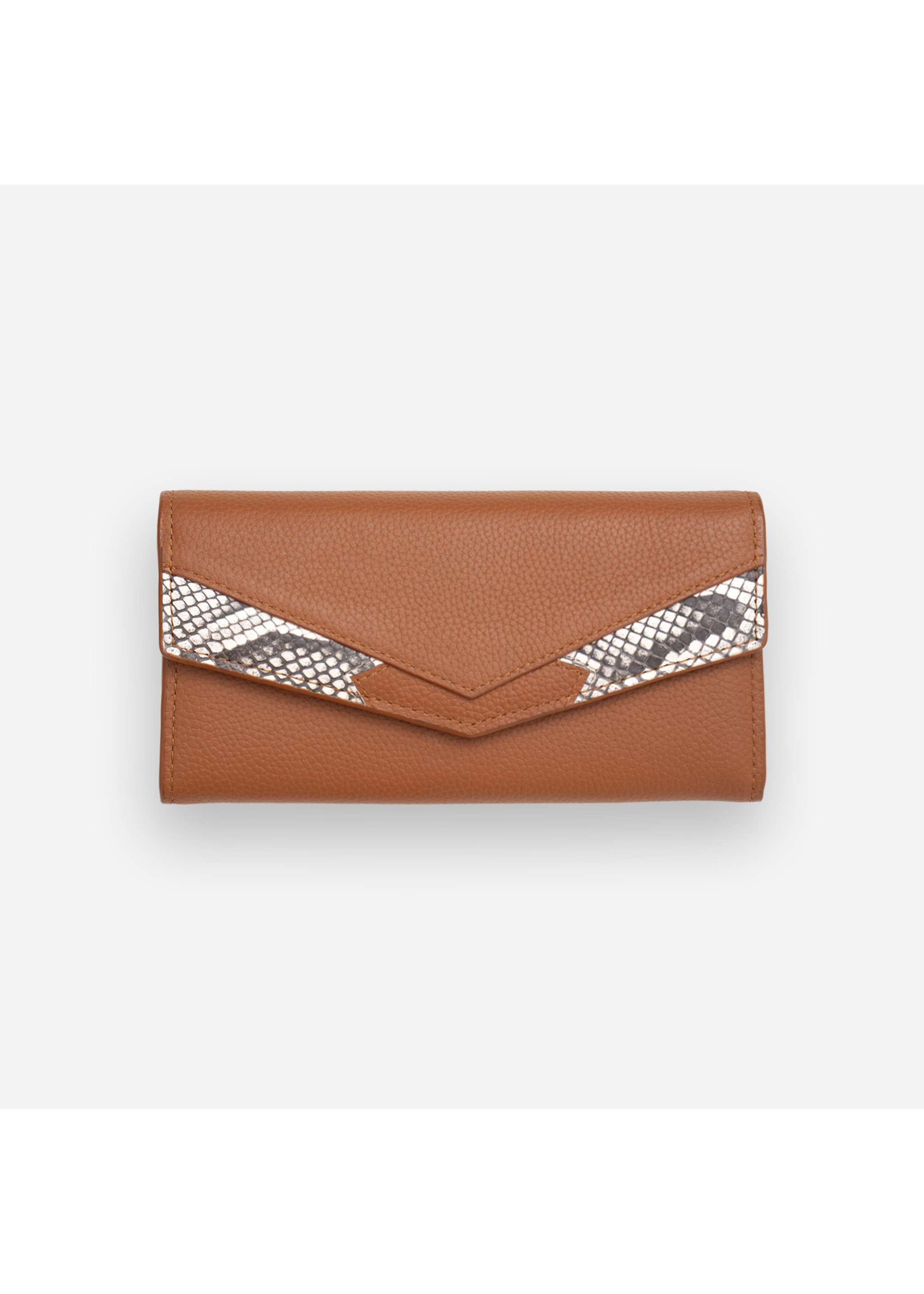 Ví Nữ Da Bò Phối Da Trăn Cao Cấp Màu Da Cam, Màu Đen, Màu Đỏ WT Leather 030099111, 030099102, 030099133