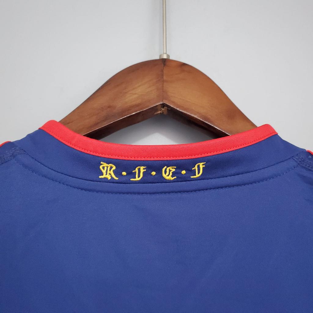 Áo Bóng Đá Retro Tuyển Tây Ban Nha 2010 - Sân Khách bản cao cấp vải Cotton Polyester
