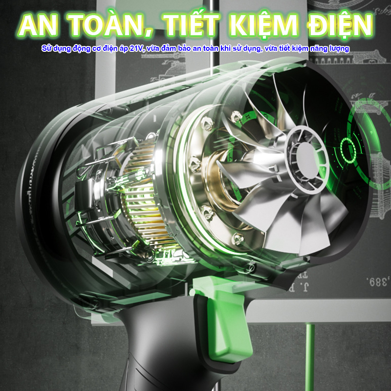 Máy thổi bụi cầm tay pin sạc công suất lớn Booster Boluojun TF-64C