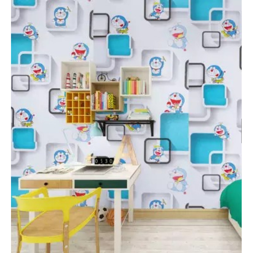 20M DECAL GIẤY DÁN TƯỜNG KEO SẴN KHỔ 45CM MẪU DOREMON Ô VUÔNG