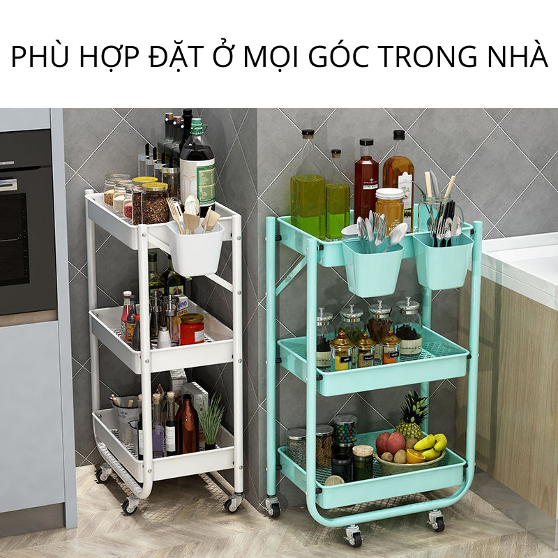 Giá, kệ để đồ gia đình đa năng 3 tầng gấp gọn di dộng, giá kệ spa, có bánh xe dễ dàng di chuyển, có thể bố trí để đồ các phòng đều phù hợp đẹp mắt và tiện dụng